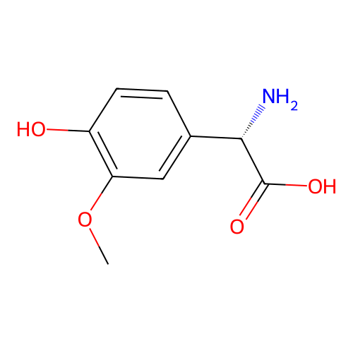 (2S)-2-amino-2-(4-hydroxy-3-methoxyphenyl)acetic acid structure