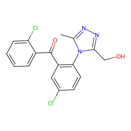2',5-Dichloro-2-(3-hydroxymethyl-5-methyl-4H-1,2,4-triazol-4-yl)benzophenone structure