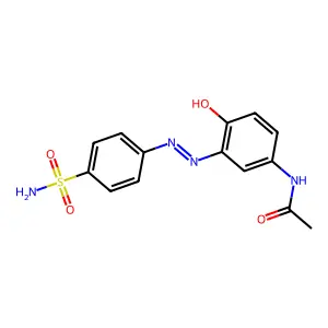 N-[4-oxo-3-[2-(4-sulfamoylphenyl)hydrazinyl]cyclohexa-2,5-dien-1-ylidene]acetamide structure