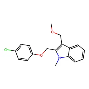 2-[(4-Chlorophenoxy)methyl]-3-(methoxymethyl)-1-methyl-1H-indole structure