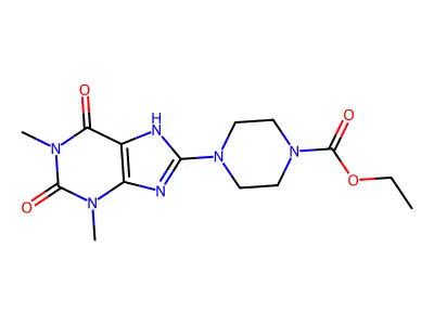 8-Piperazinotheophylline structure