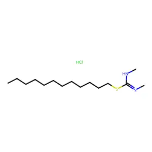 Carbamimidothioic acid, N,N'-dimethyl-, dodecyl ester, monohydrochloride structure