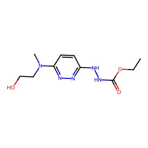 Carbazic acid, 3-(6-((2-hydroxyethyl)methylamino)pyridazin-3-YL)-, ethyl ester structure