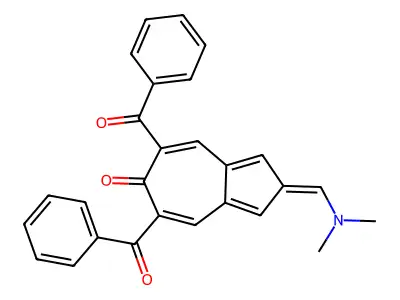 5,7-Dibenzoyl-2-(dimethylaminomethylidene)azulen-6-one structure