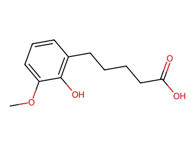5-(2-Hydroxy-3-methoxyphenyl)pentanoic acid structure