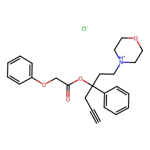 1-(Morpholin-4-yl)-3-phenylhex-5-yn-3-yl phenoxyacetate--hydrogen chloride (1/1) structure