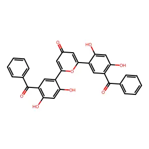 2,6-Bis(5-benzoyl-2,4-dihydroxyphenyl)-4h-pyran-4-one structure