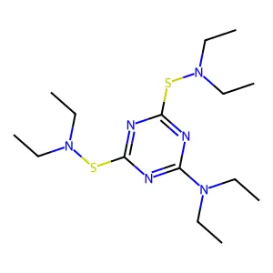 1,3,5-Triazine-2,4-disulfenamide, 6-(diethylamino)-N2,N2,N4,N4-tetraethyl- structure