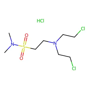 Ethanesulfonamide, 2-(bis(2-chloroethyl)amino)-N,N-dimethyl-, monohydrochloride structure