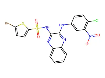 5-bromo-N-[3-(4-chloro-3-nitroanilino)quinoxalin-2-yl]thiophene-2-sulfonamide structure