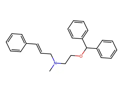 N-(2-benzhydryloxyethyl)-N-methyl-3-phenylprop-2-en-1-amine structure