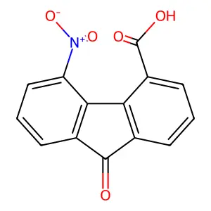5-nitro-9-oxo-9H-fluorene-4-carboxylic acid structure