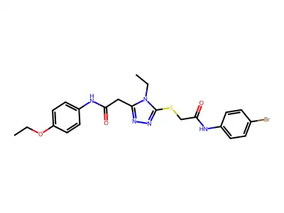 2-(5-{[2-(4-Bromoanilino)-2-oxoethyl]sulfanyl}-4-ethyl-4H-1,2,4-triazol-3-yl)-N-(4-ethoxyphenyl)acetamide structure