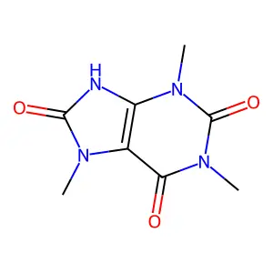 1,3,7-三甲基尿酸 structure