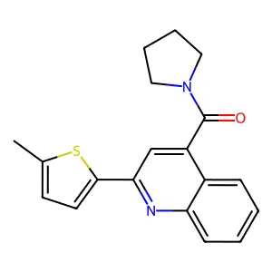 [2-(5-Methyl-2-thiophenyl)-4-quinolinyl]-(1-pyrrolidinyl)methanone structure