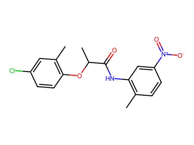2-(4-chloro-2-methylphenoxy)-N-(2-methyl-5-nitrophenyl)propanamide structure