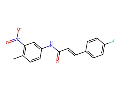 3-(4-fluorophenyl)-N-(4-methyl-3-nitrophenyl)prop-2-enamide structure