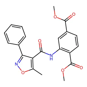 dimethyl 2-(5-methyl-3-phenylisoxazole-4-carboxamido)terephthalate structure