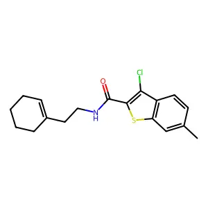 3-chloro-N-[2-(cyclohexen-1-yl)ethyl]-6-methyl-1-benzothiophene-2-carboxamide structure