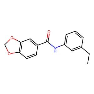 N-(3-ethylphenyl)-1,3-benzodioxole-5-carboxamide structure