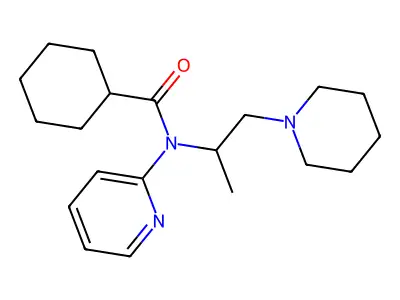 Cyclohexanecarboxamide, N-(1-methyl-2-(1-piperidinyl)ethyl)-N-2-pyridinyl- structure