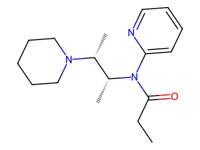 Propionamide, N-(1-methyl-2-piperidinopropyl)-N-2-pyridyl-, threo- structure