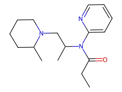 Propanamide, N-(1-methyl-2-(2-methyl-1-piperidinyl)ethyl)-N-2-pyridinyl- structure