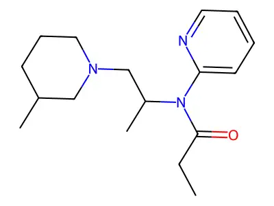 Propanamide, N-(1-methyl-2-(3-methyl-1-piperidinyl)ethyl)-N-2-pyridinyl- structure
