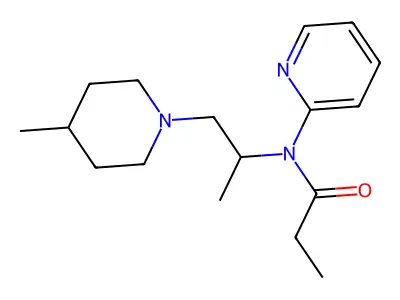 Propanamide, N-(1-methyl-2-(4-methyl-1-piperidinyl)ethyl)-N-2-pyridinyl- structure