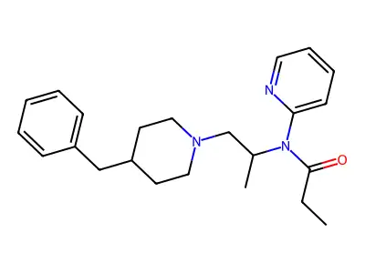 Propanamide, N-(1-methyl-2-((4-phenylmethyl)-1-piperidinyl)ethyl)-N-2-pyridinyl- structure