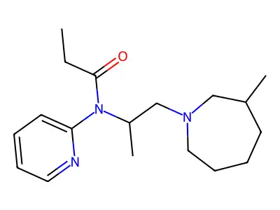 N-(2-(Hexahydro-3-methyl-1H-azepin-1-yl)-1-methylethyl)-N-2-pyridinylpropanamide structure