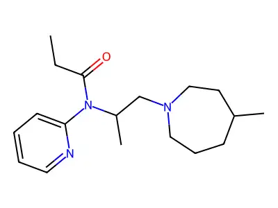 N-(2-(Hexahydro-4-methyl-1H-azepin-1-yl)-1-methylethyl)-N-2-pyridinylpropanamide structure