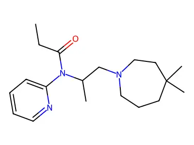 N-(2-(Hexahydro-4,4-dimethyl-1H-azepin-1-yl)-1-methylethyl)-N-2-pyridinylpropanamide structure