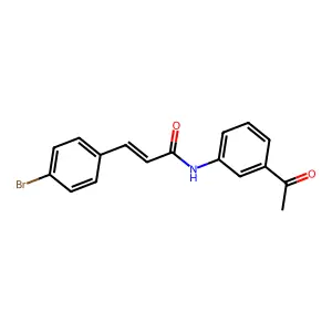 N-(3-acetylphenyl)-3-(4-bromophenyl)acrylamide structure