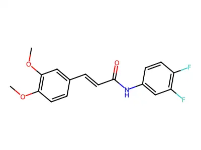 N-(3,4-difluorophenyl)-3-(3,4-dimethoxyphenyl)prop-2-enamide structure
