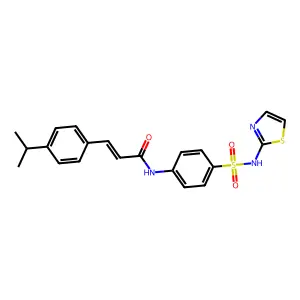 (E)-3-(4-propan-2-ylphenyl)-N-[4-(1,3-thiazol-2-ylsulfamoyl)phenyl]prop-2-enamide structure