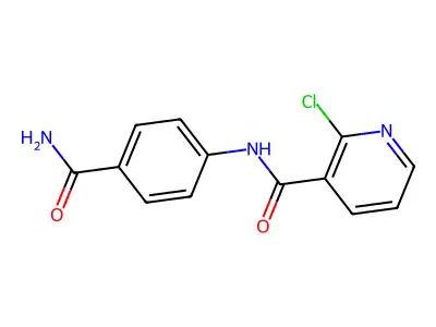 N-(4-carbamoylphenyl)-2-chloropyridine-3-carboxamide structure