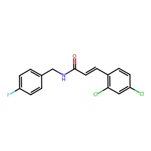 (E)-3-(2,4-dichlorophenyl)-N-[(4-fluorophenyl)methyl]prop-2-enamide structure