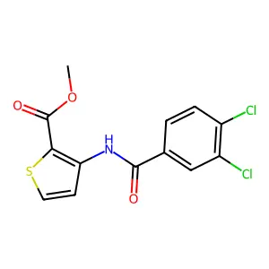 Methyl 3-[(3,4-dichlorobenzoyl)amino]-2-thiophenecarboxylate structure