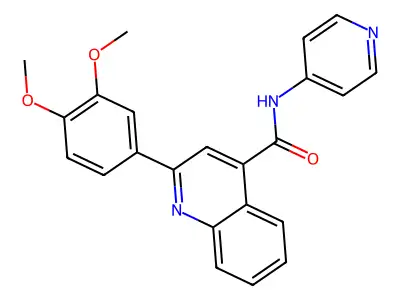 2-(3,4-dimethoxyphenyl)-N-(pyridin-4-yl)quinoline-4-carboxamide structure