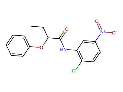 N-(2-chloro-5-nitrophenyl)-2-phenoxybutanamide structure