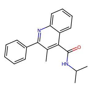 3-methyl-2-phenyl-N-propan-2-ylquinoline-4-carboxamide structure