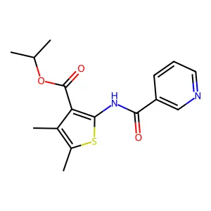Isopropyl 4,5-dimethyl-2-[(3-pyridinylcarbonyl)amino]-3-thiophenecarboxylate structure