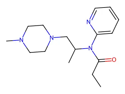 Propanamide, N-(1-methyl-2-(4-methyl-1-piperazinyl)ethyl)-N-2-pyridinyl- structure