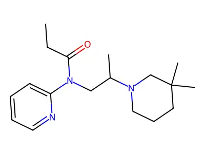 Propanamide, N-(2-(3,3-dimethyl-1-piperidinyl)propyl)-N-2-pyridinyl- structure