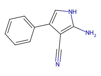 2-amino-4-phenyl-1H-pyrrole-3-carbonitrile structure