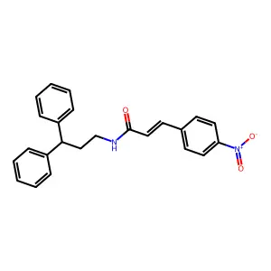 (E)-N-(3,3-diphenylpropyl)-3-(4-nitrophenyl)prop-2-enamide structure