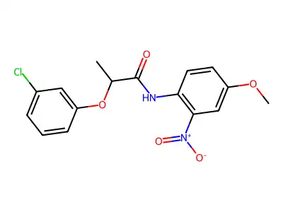 2-(3-chlorophenoxy)-N-(4-methoxy-2-nitrophenyl)propanamide structure