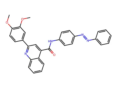 4-Quinolinecarboxamide, 2-(3,4-dimethoxyphenyl)-N-[4-(2-phenyldiazenyl)phenyl]- structure