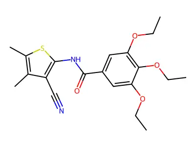 N-(3-cyano-4,5-dimethylthiophen-2-yl)-3,4,5-triethoxybenzamide structure